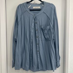 We the Free large blue button down shirt. Worn 0-1x